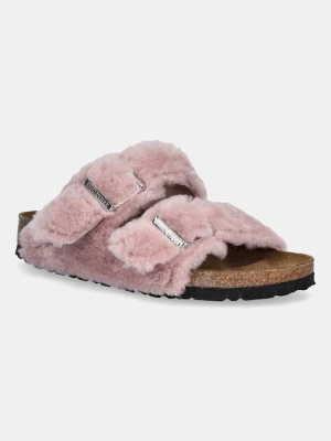 Birkenstock kapcie wełniane Arizona Shearling Upper kolor różowy 1030274