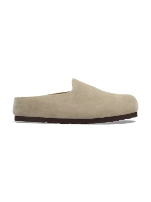 Birkenstock kapcie zamszowe Amsterdam Wrapped Suede Leather beżowy