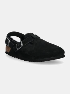 Birkenstock kapcie zamszowe Tokio damskie kolor czarny 1028328