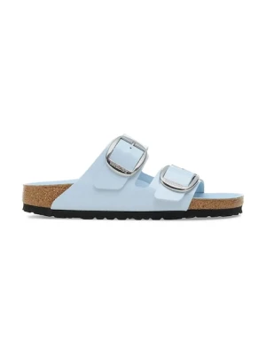 Birkenstock klapki skórzane Arizona Big Buckle damskie kolor niebieski 1030327