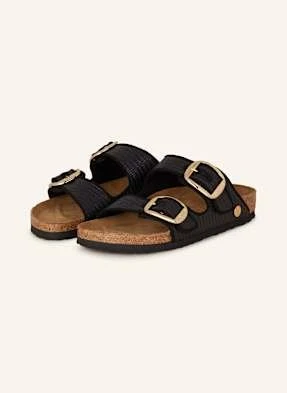 Birkenstock Klapki Arizona Big Buckle Raffia schwarz