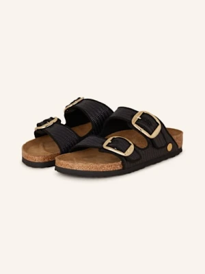 Birkenstock Klapki Arizona Big Buckle Raffia schwarz