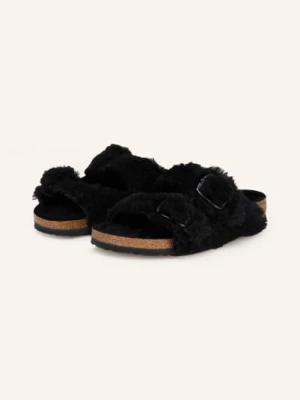 Birkenstock Klapki Arizona Big Buckle Shearling Teddy schwarz CZARNY