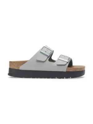 Birkenstock klapki Arizona Flex Platform BF damskie kolor szary na platformie 1028439