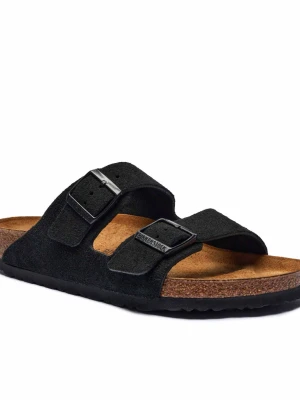 Birkenstock Klapki Arizona LEVE | zamsz | regular fit czarny