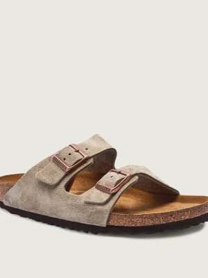 Birkenstock Klapki Arizona | narrow fit soft footbed | zamsz beżowy
