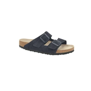 Birkenstock Klapki Arizona SFB | zamsz | regular fit soft footbed granatowy