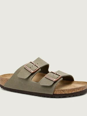 Birkenstock Klapki Arizona | z dodatkiem skóry | narrow fit szary