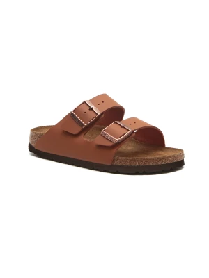 Birkenstock Klapki Arizona | z dodatkiem skóry | narrow fit brązowy