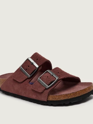 Birkenstock Klapki Arizona | zamsz | narrow fit bordowy