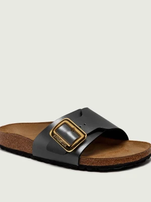 Birkenstock Klapki Catalina Luxe Buckle | zamsz | narrow fit grafitowy