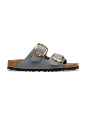 Birkenstock klapki damskie nubukowe Arizona Big Buckle niebieski