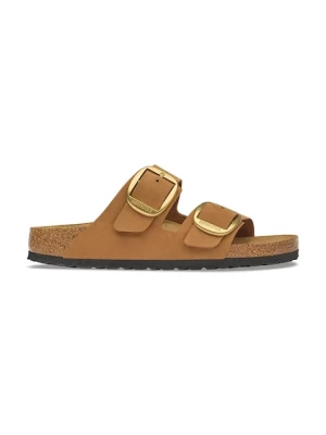 Birkenstock klapki damskie nubukowe Arizona Big Buckle Nubuck Leather brązowy