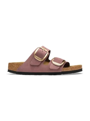 Birkenstock klapki damskie nubukowe Arizona Big Buckle Nubuck Leather różowy
