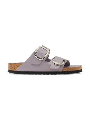 Birkenstock klapki damskie skórzane Arizona Big Buckle Natural Leather Patent fioletowy