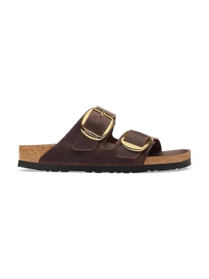 Birkenstock klapki damskie skórzane Arizona Big Buckle Oiled Leather brązowy