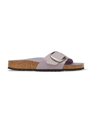Birkenstock klapki damskie skórzane Madrid Big Buckle Natural Leather Patent fioletowy