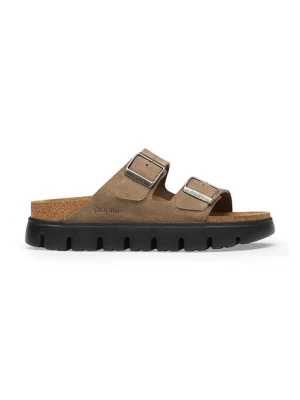 Birkenstock klapki damskie zamszowe Arizona Chunky Suede Leather beżowy