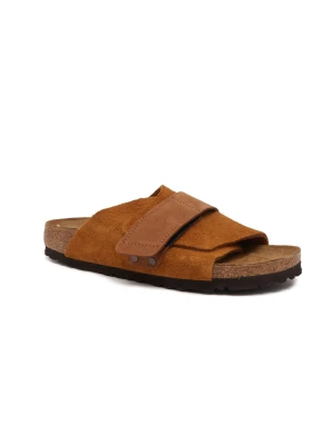 Birkenstock Klapki Kyoto | narrow fit | zamsz brązowy