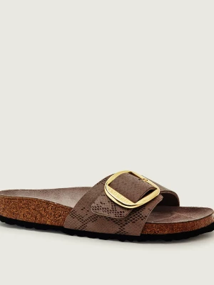 Birkenstock Klapki Madrid Big Buckle | z dodatkiem skóry | narrow fit beżowy