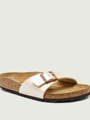 Birkenstock Klapki Madrid | z dodatkiem skóry | narrow fit kremowy