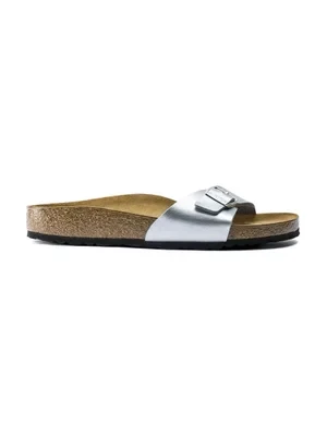 Birkenstock klapki Madrit damskie kolor srebrny