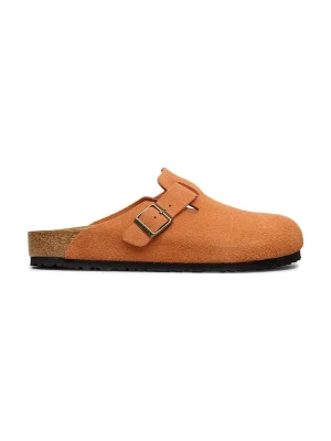 Birkenstock klapki mules damskie zamszowe Boston pomarańczowy