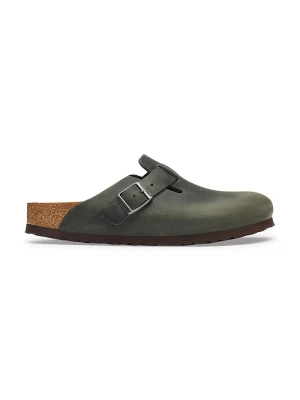 Birkenstock klapki mules męskie skórzane Boston Oiled Leather zielony