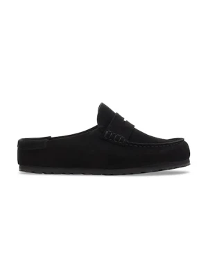 Birkenstock klapki mules zamszowe Naples Wrapped Suede Leather czarny