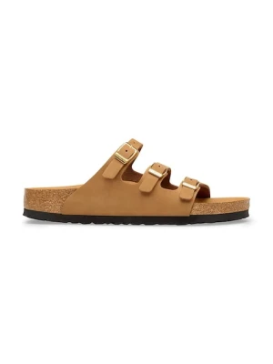 Birkenstock klapki na płaskim obcasie damskie nubukowe Florida