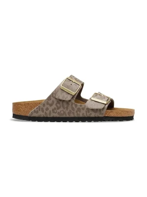 Birkenstock klapki na płaskim obcasie damskie szary