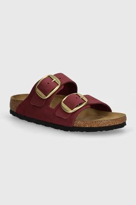 Birkenstock klapki nubukowe Arizona Big Buckle kolor różowy 1027989