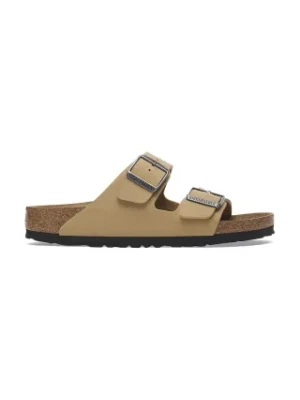 Birkenstock klapki nubukowe Arizona Birkibuc kolor beżowy 1029170