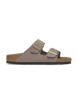 Birkenstock klapki nubukowe Arizona damskie kolor fioletowy 1029407