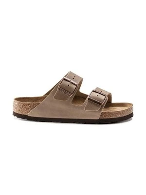 Birkenstock klapki nubukowe Arizona kolor beżowy