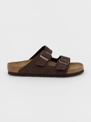 Birkenstock klapki nubukowe Arizona kolor brązowy