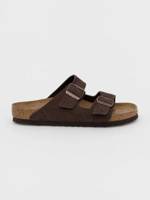 Birkenstock klapki nubukowe Arizona kolor brązowy