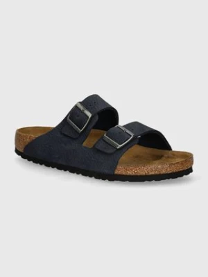 Birkenstock klapki nubukowe Arizona kolor granatowy 1028095