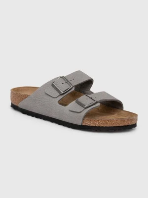 Birkenstock klapki nubukowe Arizona kolor szary 1020752