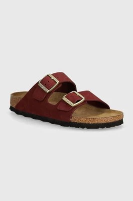 Birkenstock klapki nubukowe Arizona SFB kolor bordowy 1028719