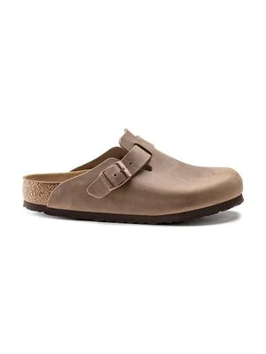 Birkenstock klapki nubukowe Boston kolor brązowy 960811