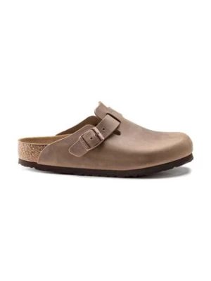 Birkenstock klapki nubukowe Boston kolor brązowy 960813
