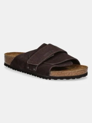 Birkenstock klapki nubukowe Kyoto kolor brązowy 1022498