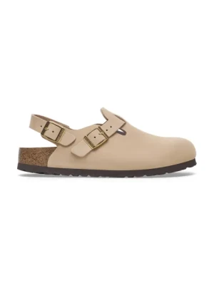 Birkenstock klapki nubukowe Tokio damskie kolor beżowy 1029496