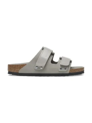 Birkenstock klapki nubukowe Uji damskie kolor szary 1029302