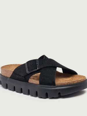 Birkenstock Klapki Siena Chunky LEVE | Birkenstock x Papillio | zamsz | narrow fit czarny