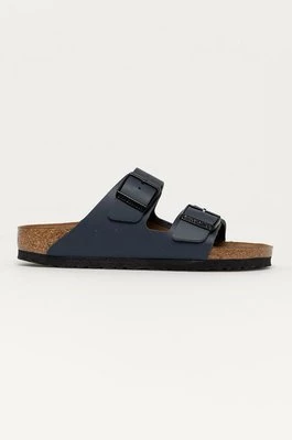 Birkenstock klapki skórzane Arizona damskie kolor granatowy 51153