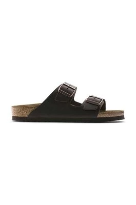 Birkenstock klapki skórzane Arizona męskie kolor brązowy 52531