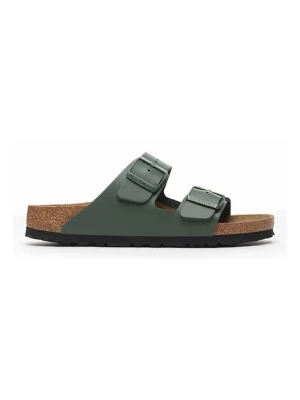 Birkenstock klapki skórzane Arizona zielony
