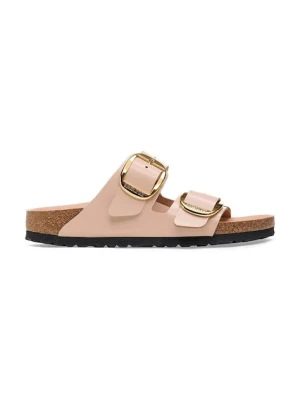 Birkenstock klapki skórzane Arizona Big Buckle damskie kolor beżowy 1026478